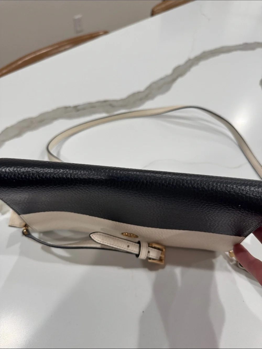 Tory Burch Black and Cream Colorblock Crossbody